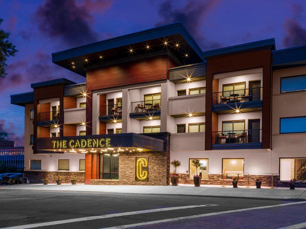 a rendering of the cadence apartments at night at voco - The Cadence, an IHG Hotel in Niagara Falls