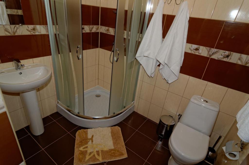 Koupelna v ubytování Pysanka Hotel