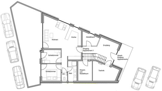 Půdorys ubytování Veranda Appartement No.1