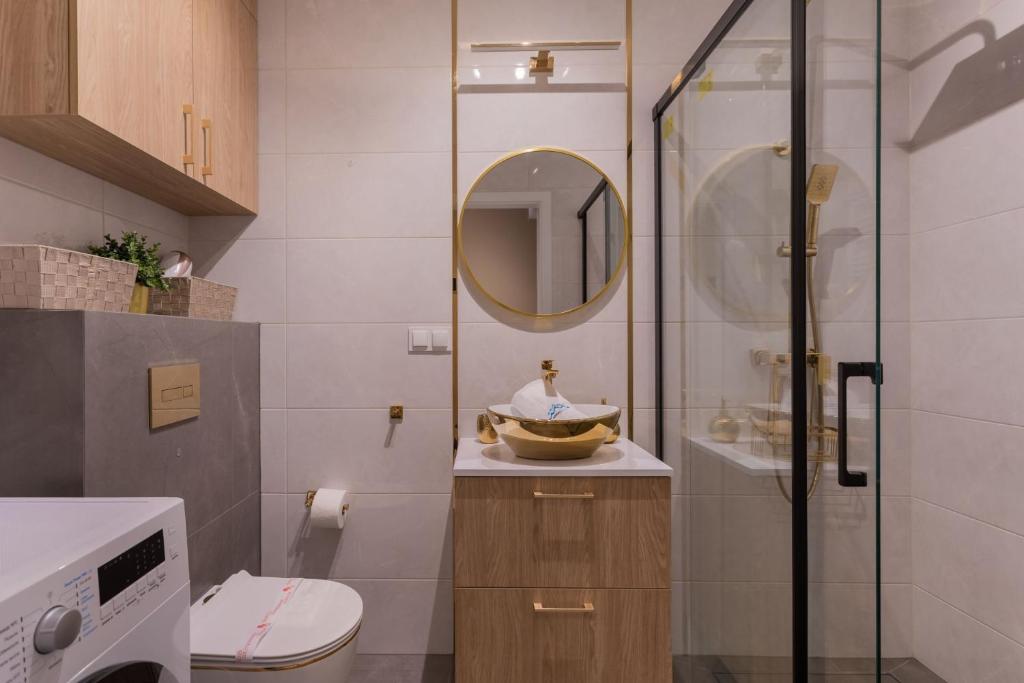 Kúpeľňa v ubytovaní Green Park Resort A3- Złoty Jeleń- z dostępem do basenu, sauny, jacuzzi, siłowni