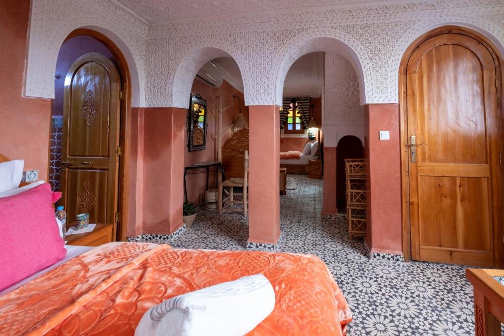 Uma área de estar em Riad Mosaic