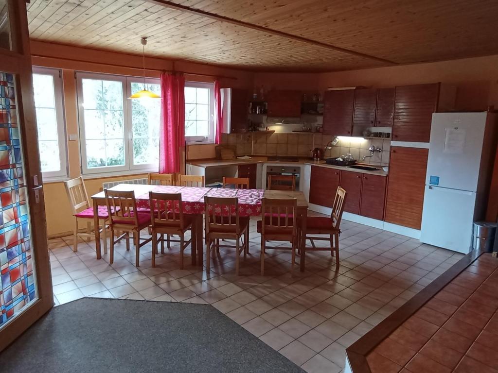 Kuchyň nebo kuchyňský kout v ubytování Bydlinská zahrádka Těšíkov