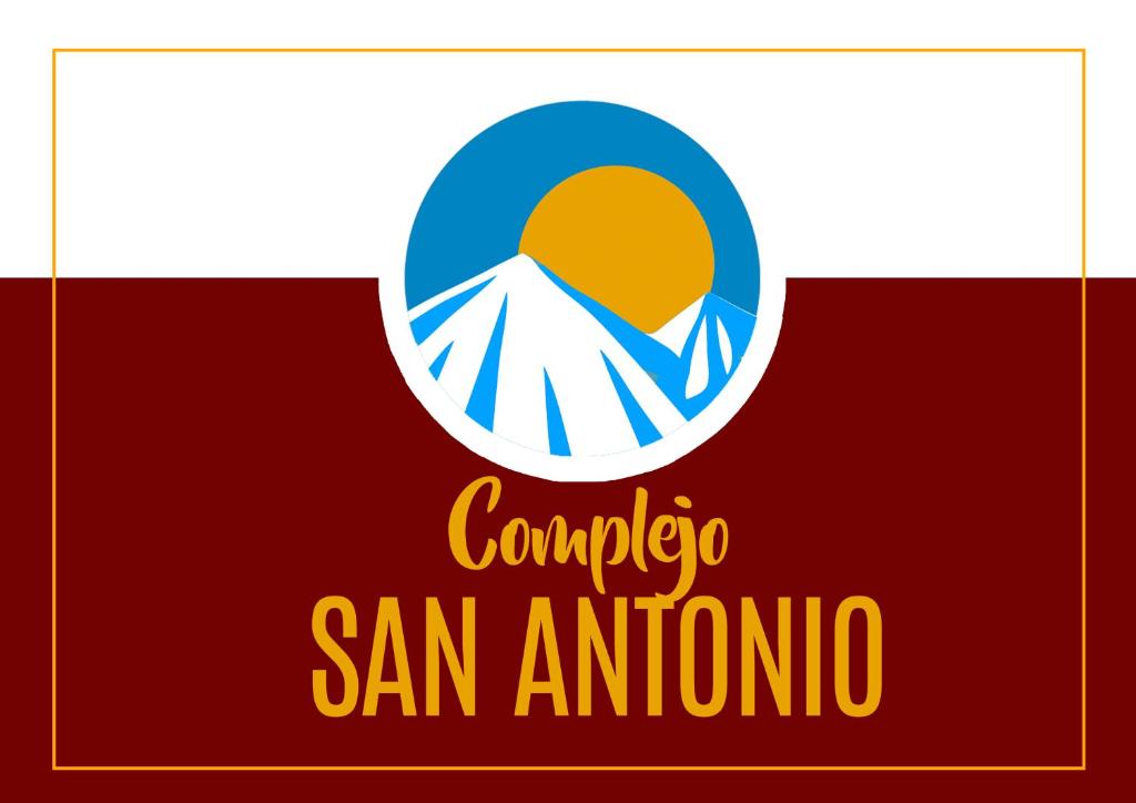 a logo for a san antonio company with a mountain at Complejo San Antonio in Fiambalá