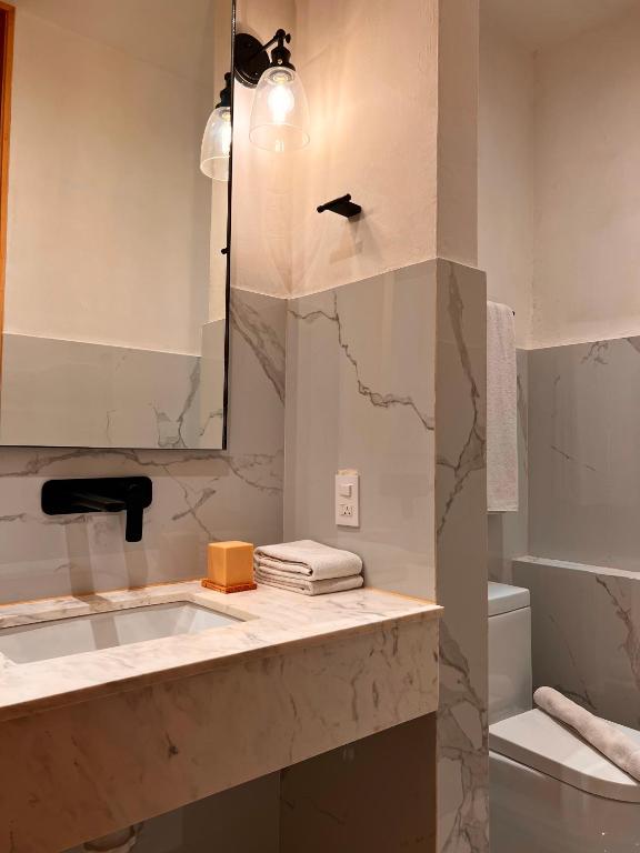 Koupelna v ubytování Hotel Atia