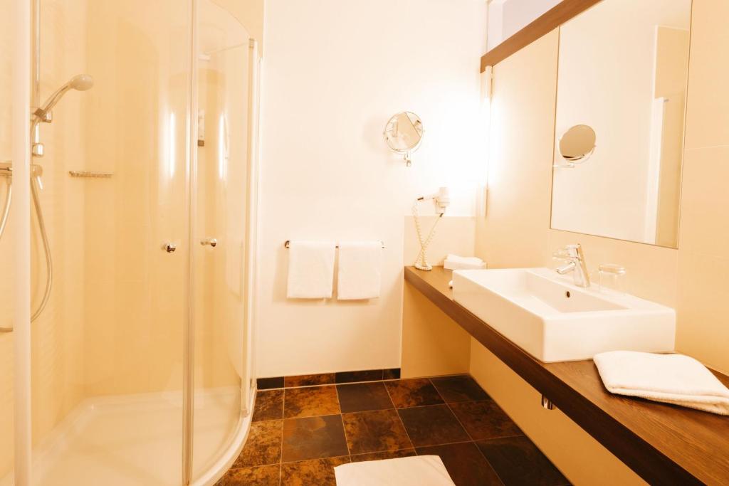 Koupelna v ubytování Hotel Liebmann