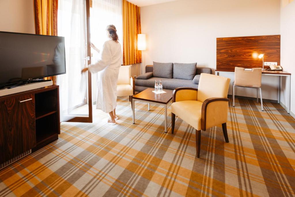 TV a/nebo společenská místnost v ubytování Hotel Liebmann