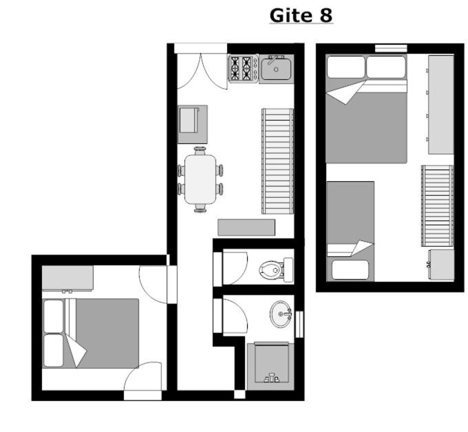 De plattegrond van Gites Le Pressoir