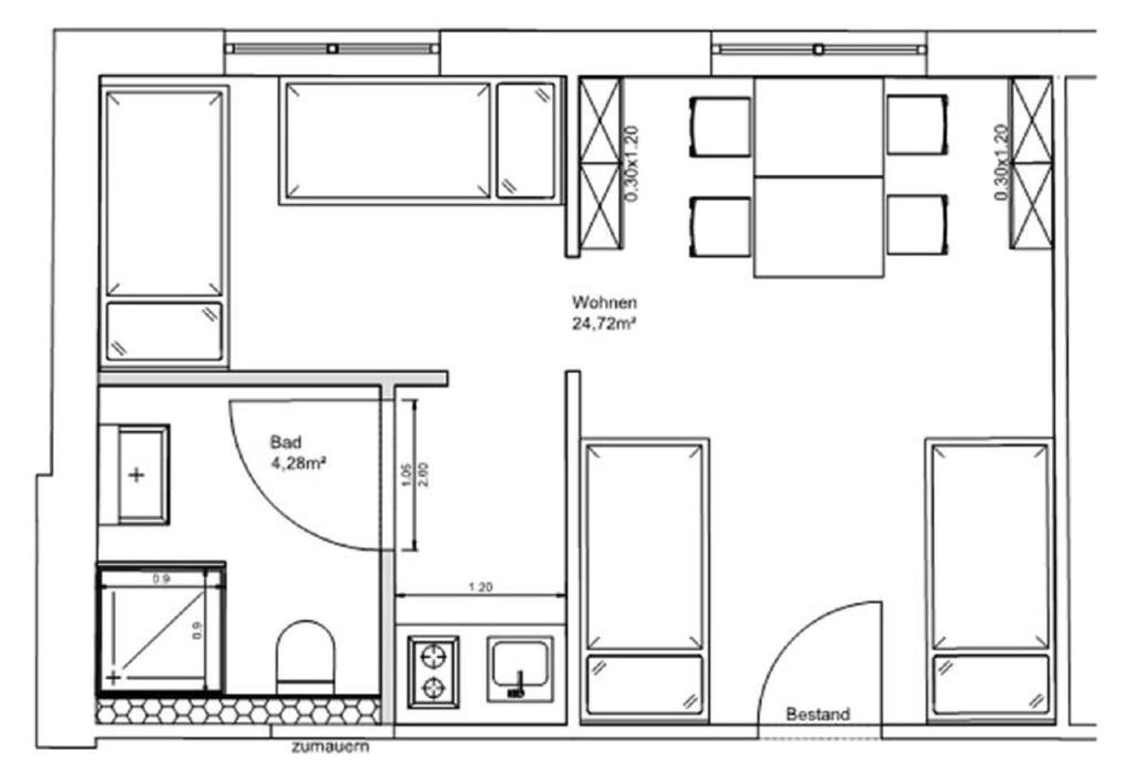 Půdorys ubytování SITE.INN Wien