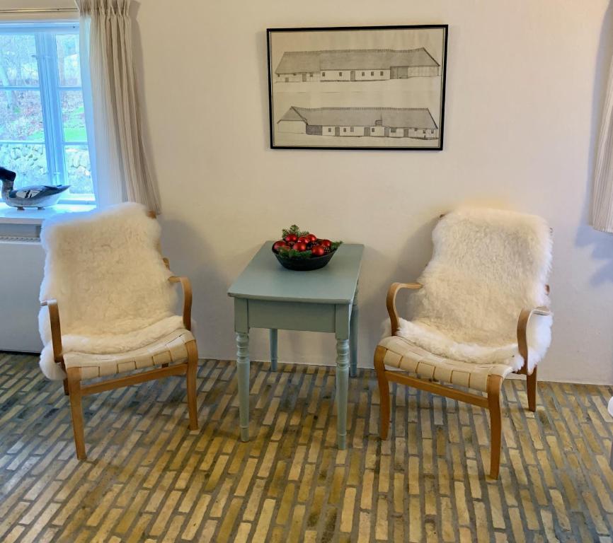 Area soggiorno di Lillemøllens bed & breakfast