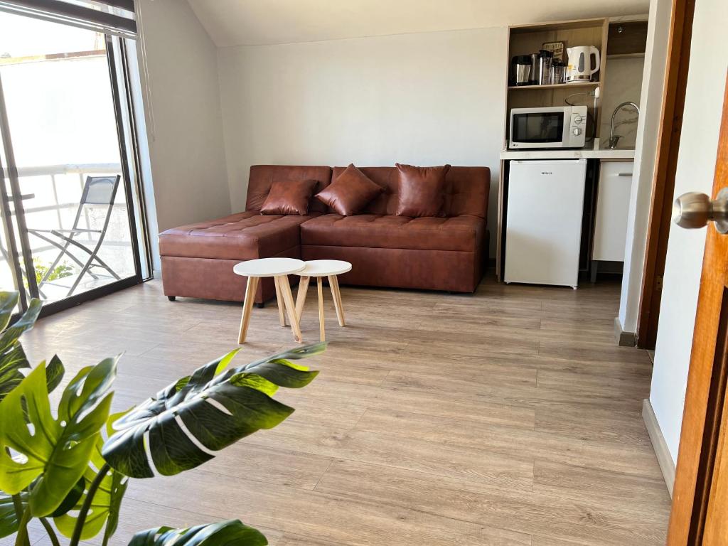 Kuchyň nebo kuchyňský kout v ubytování Spazios Apart Hotel Reñaca