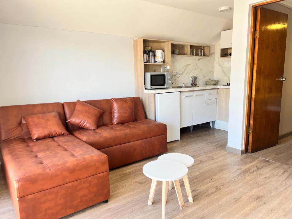 Kuchyň nebo kuchyňský kout v ubytování Spazios Apart Hotel Reñaca