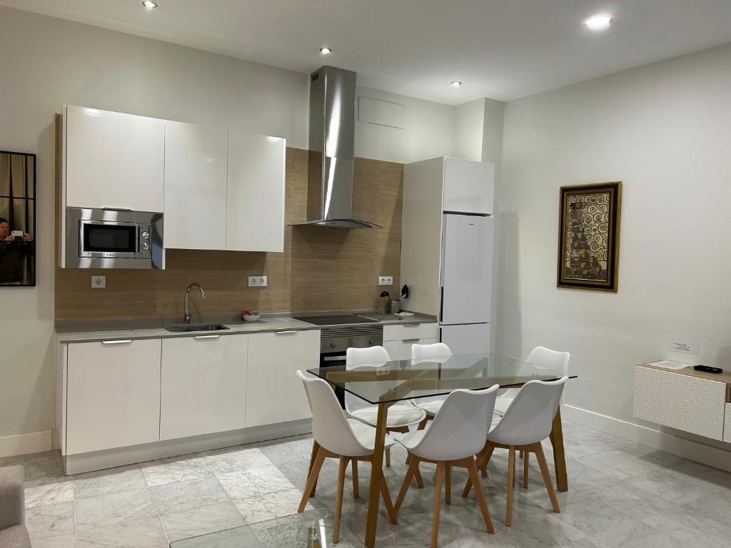 Kuchyň nebo kuchyňský kout v ubytování Olavide Premium Apartments