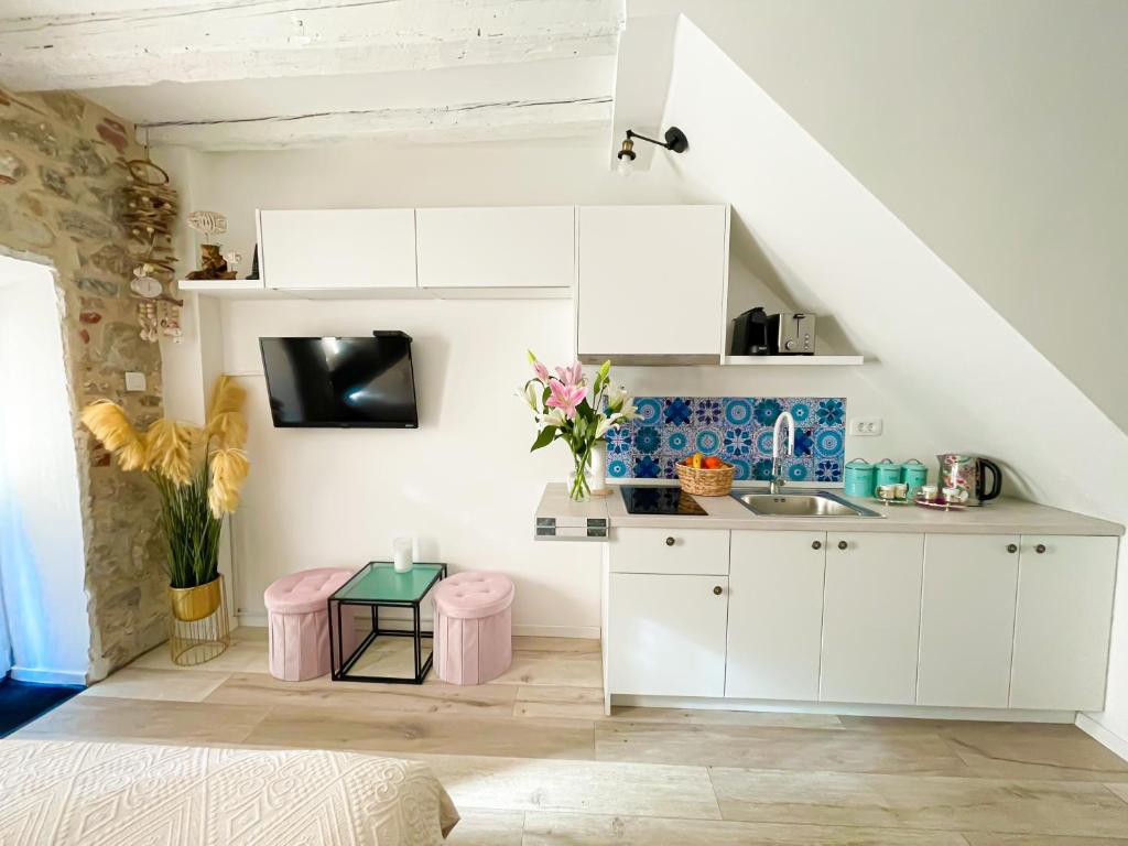 Kuchyň nebo kuchyňský kout v ubytování True Colors Apartments Split