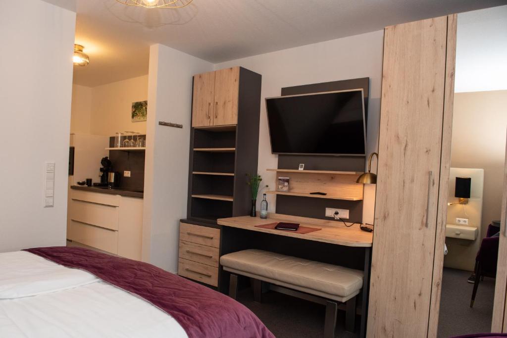 Kuchyň nebo kuchyňský kout v ubytování Apartments Amtzell, Selbst-Check-in