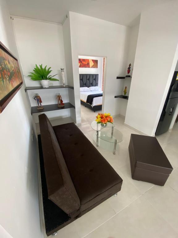 Kuchyň nebo kuchyňský kout v ubytování Acogedor Apartaestudio