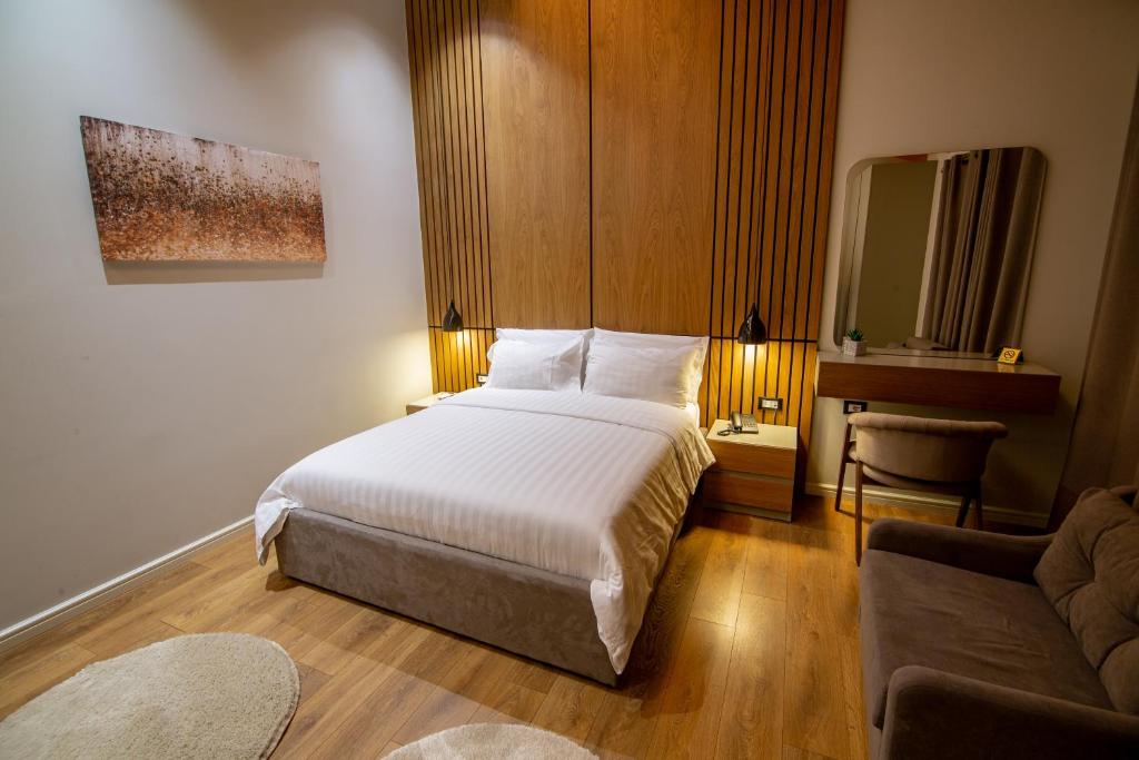 Postel nebo postele na pokoji v ubytování Tree Hotel