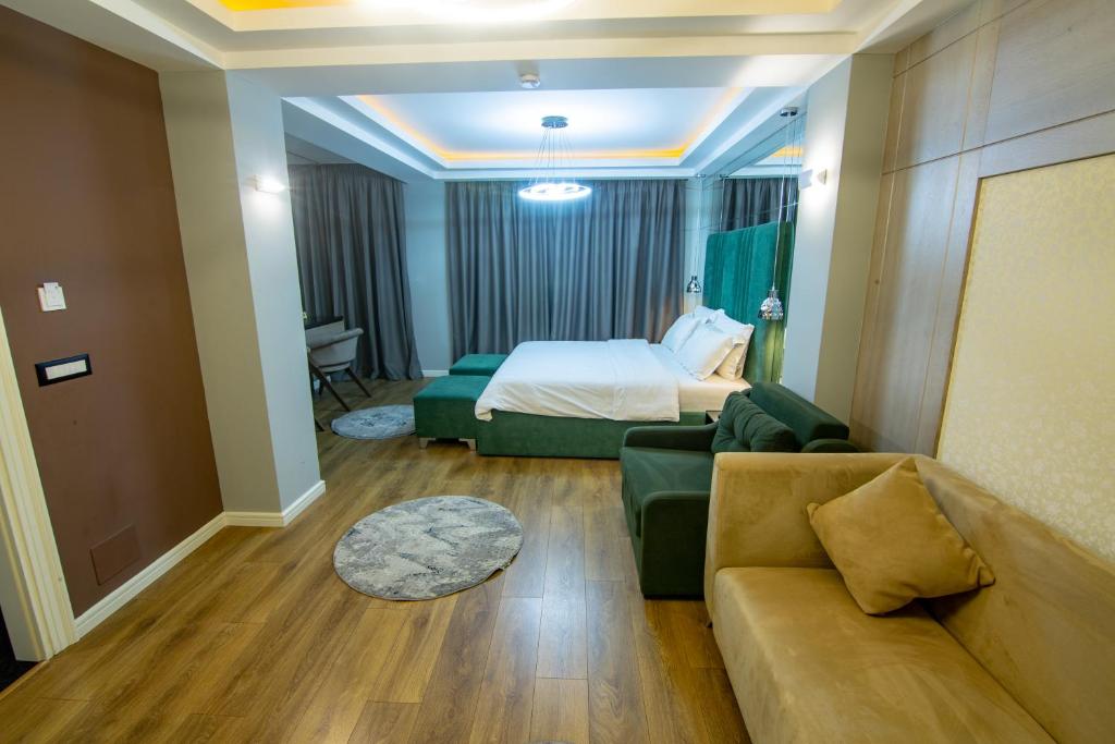 Postel nebo postele na pokoji v ubytování Tree Hotel