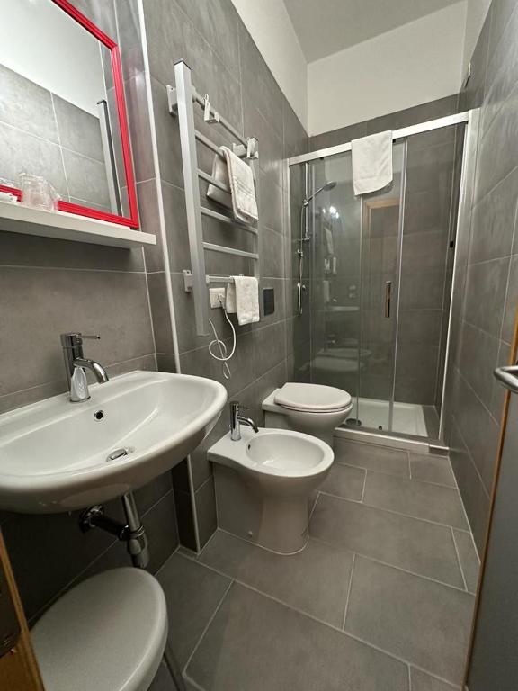 Koupelna v ubytování Hotel Le Calandre