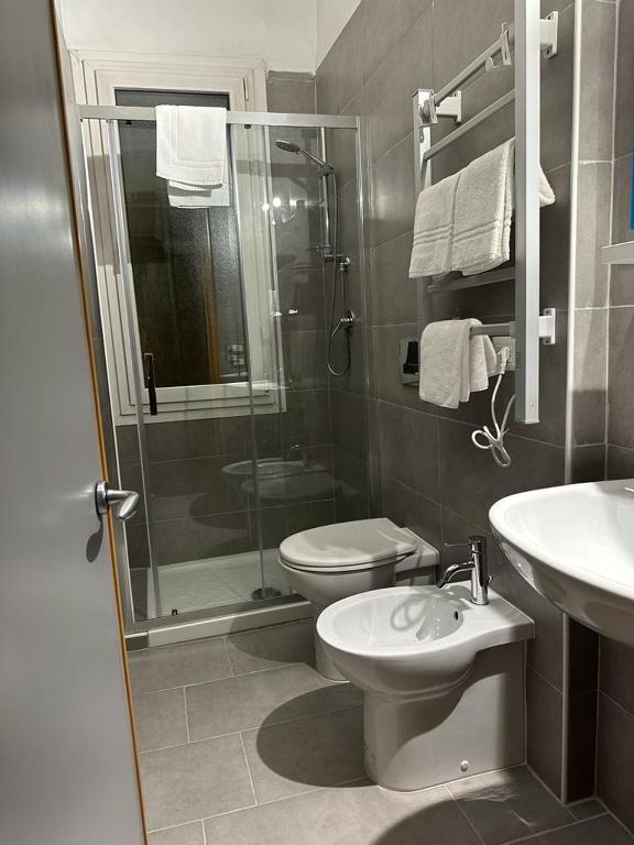 Koupelna v ubytování Hotel Le Calandre
