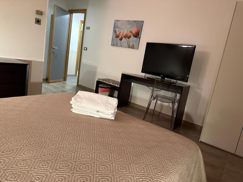 TV a/nebo společenská místnost v ubytování Hotel Le Calandre