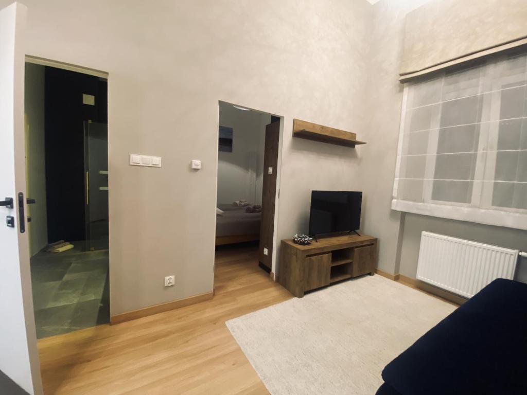 TV a/nebo společenská místnost v ubytování TALIA Apartament Tatarska 4