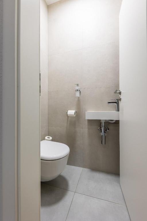 Koupelna v ubytování Lúčnica apartments Tále