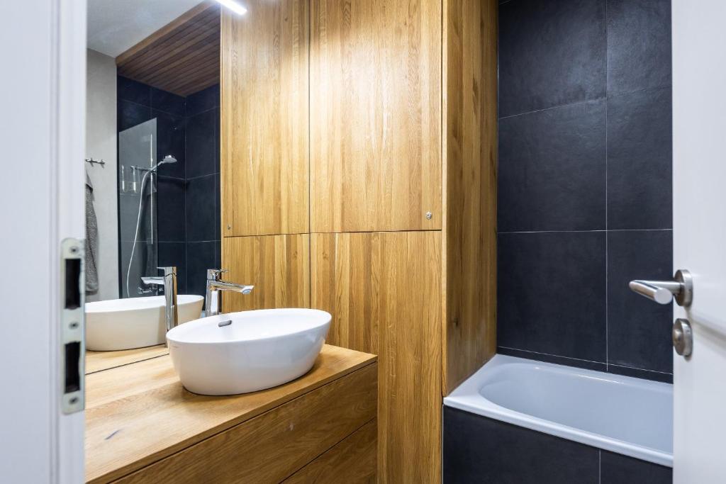 Koupelna v ubytování Lúčnica apartments Tále