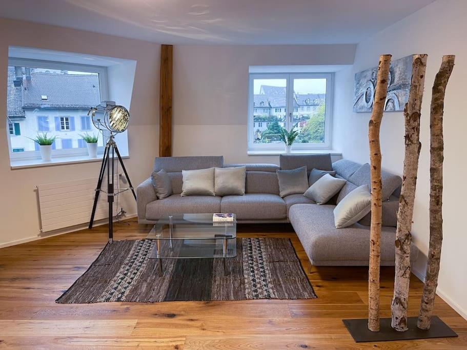Posezení v ubytování Schlossappartement Rapperswil
