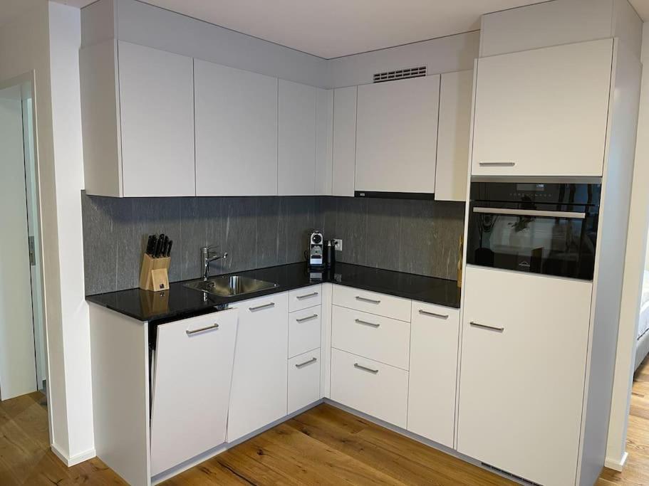 Kuchyň nebo kuchyňský kout v ubytování Schlossappartement Rapperswil
