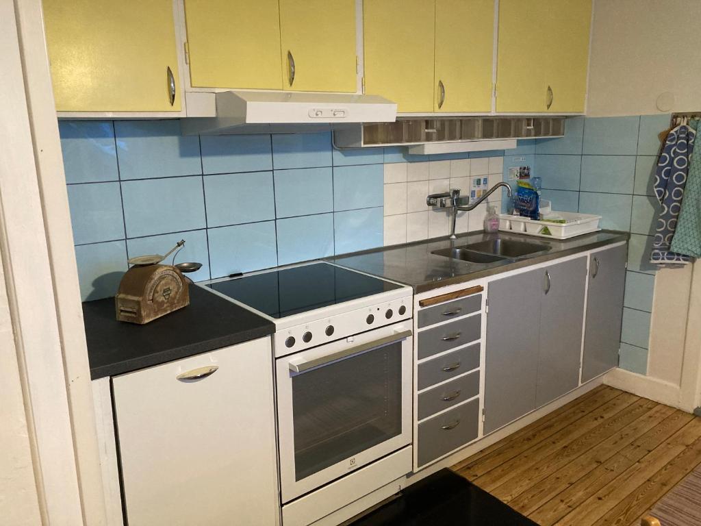 Kuchyň nebo kuchyňský kout v ubytování Snickaren Vandrarhem i Grästorp - Egen Lägenhet - Own apartments