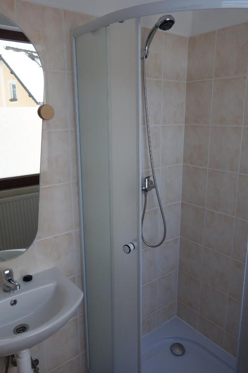 Koupelna v ubytování Hotel Sklárna Harrachov
