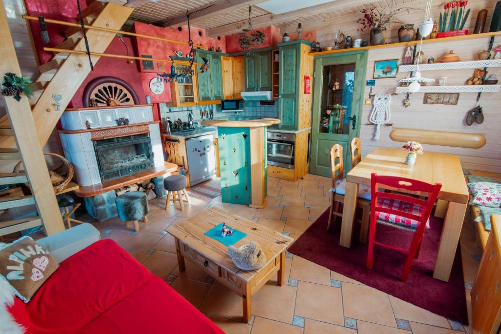 Kuchyň nebo kuchyňský kout v ubytování Chalet Alpinka
