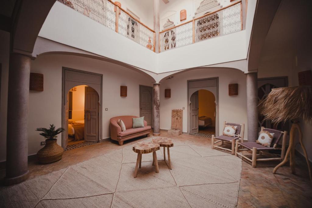 Posezení v ubytování Riad Tizou