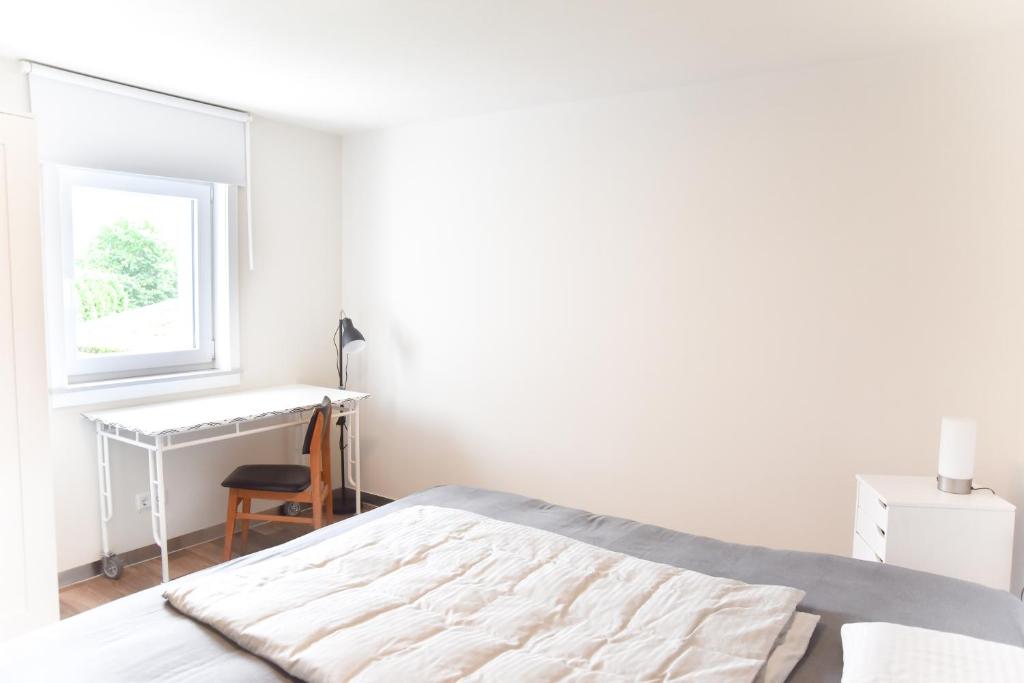 Postel nebo postele na pokoji v ubytování Ferienwohnung Spreeblick