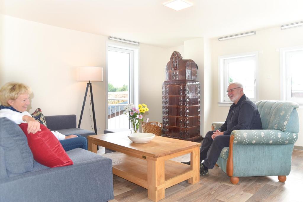 Posezení v ubytování Ferienwohnung Spreeblick