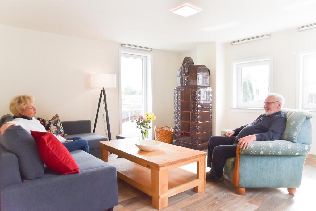 Posezení v ubytování Ferienwohnung Spreeblick