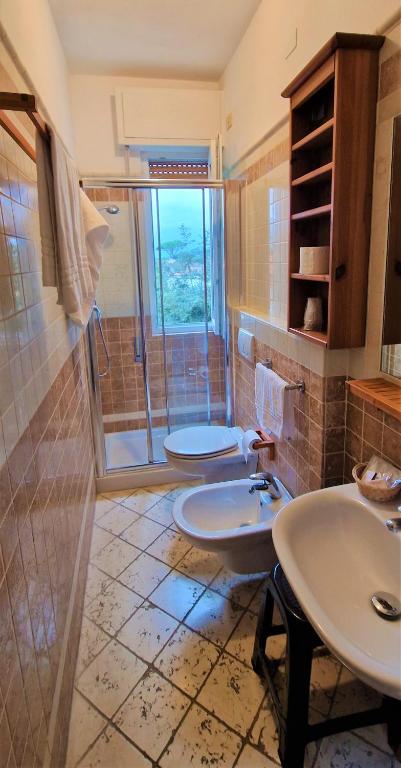 Koupelna v ubytování Hotel Le Focette