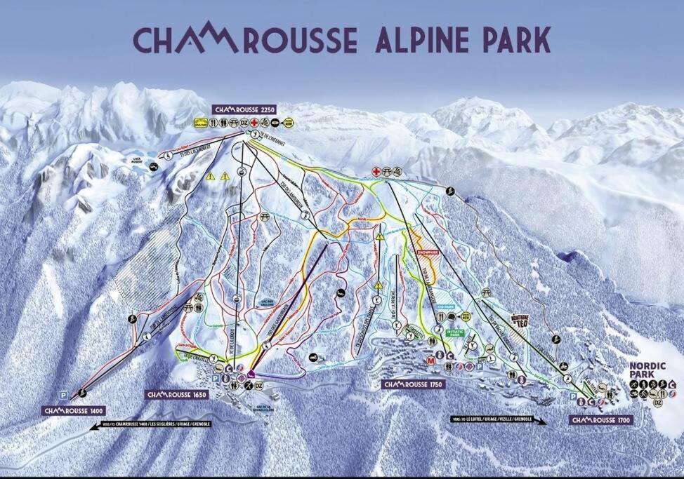 a map of the chaw ridgephrinephrine park at Charmant T2 proche des pistes superbe vue in Chamrousse