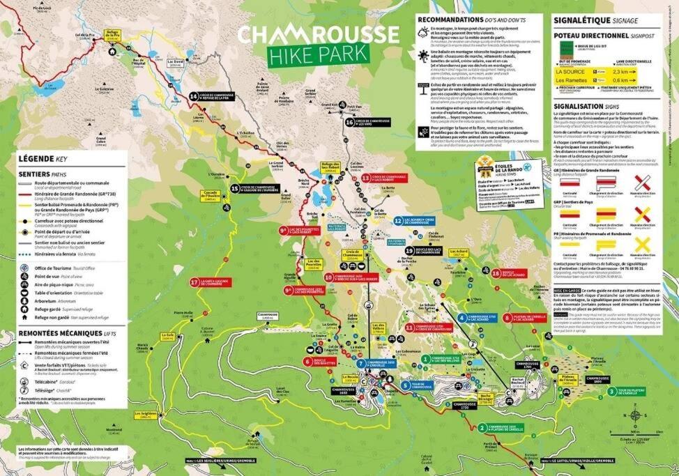 a map of the chihuahuan house hike park at Charmant T2 proche des pistes superbe vue in Chamrousse