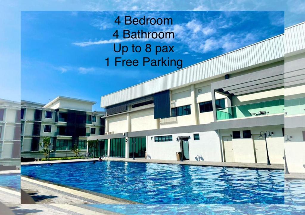 a picture of a building with a swimming pool at The Meadow Park 4R4B in Kampar