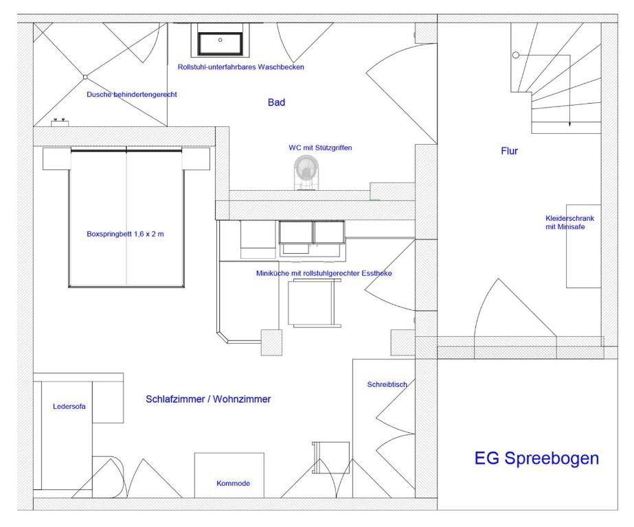 Půdorys ubytování Ferienwohnung Spreebogen