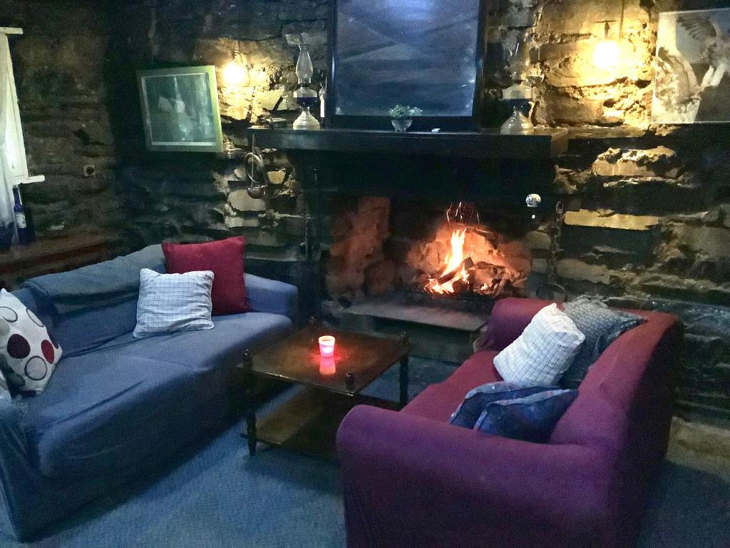 Posezení v ubytování Rustic miners cabin