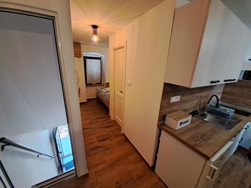 Kuchyň nebo kuchyňský kout v ubytování Apartment Amigo