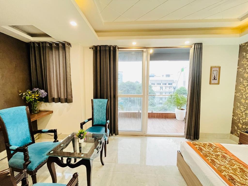 Posezení v ubytování Hotel Dayal Regency, Shushant Lok sector 29, Near Fortis Hospital