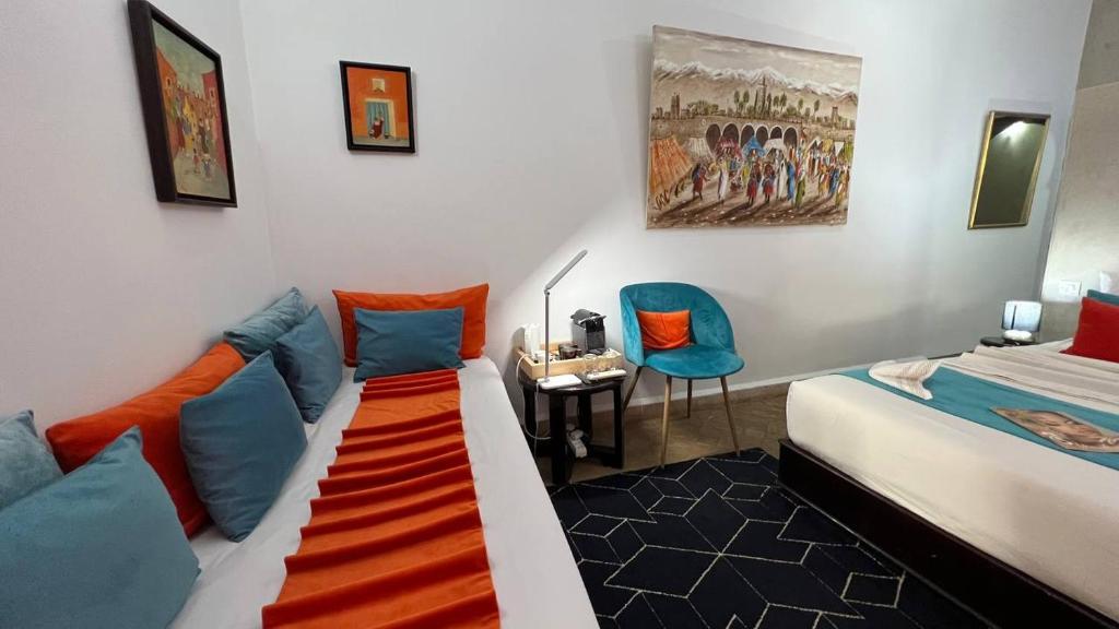 Postel nebo postele na pokoji v ubytování RIAD PÉNÉLOPE Marrakech