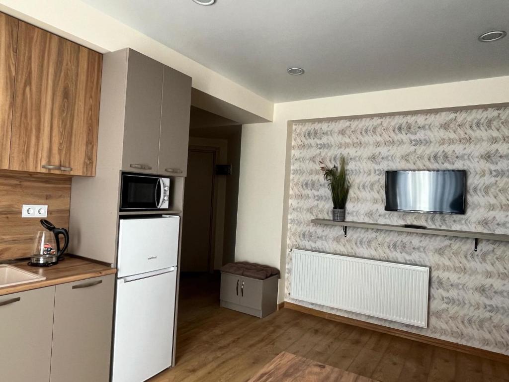 Kuchyň nebo kuchyňský kout v ubytování Delux apartment for 6 guest, new gudauri