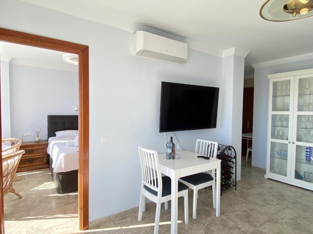 TV a/nebo společenská místnost v ubytování Delfin 3º3 Seaview Casasol