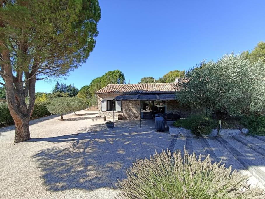 a house with a large yard with a tree at Gite Himaya - Vaison la Romaine in Vaison-la-Romaine