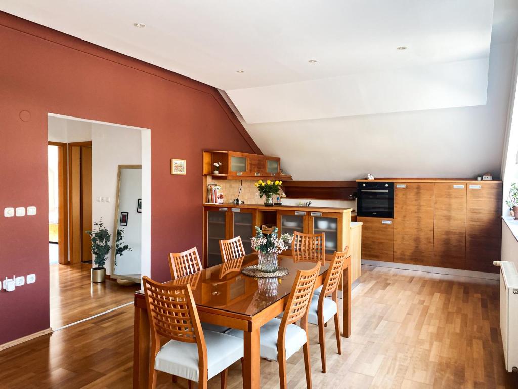 Kuchyň nebo kuchyňský kout v ubytování Fado Apartments Lendava