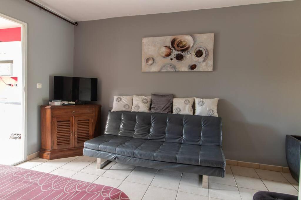 TV a/nebo společenská místnost v ubytování Cozy Studio aux Trois Ilets